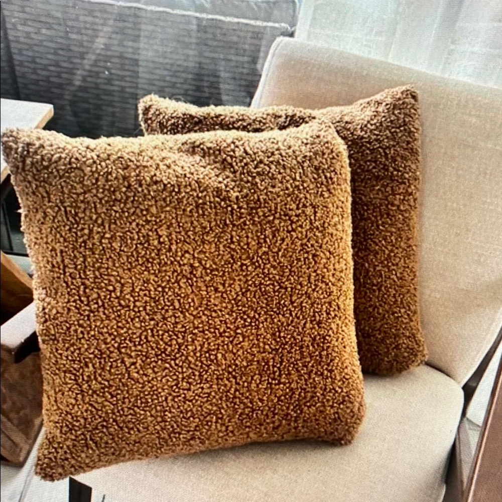 Plush Brown Accent Pillows